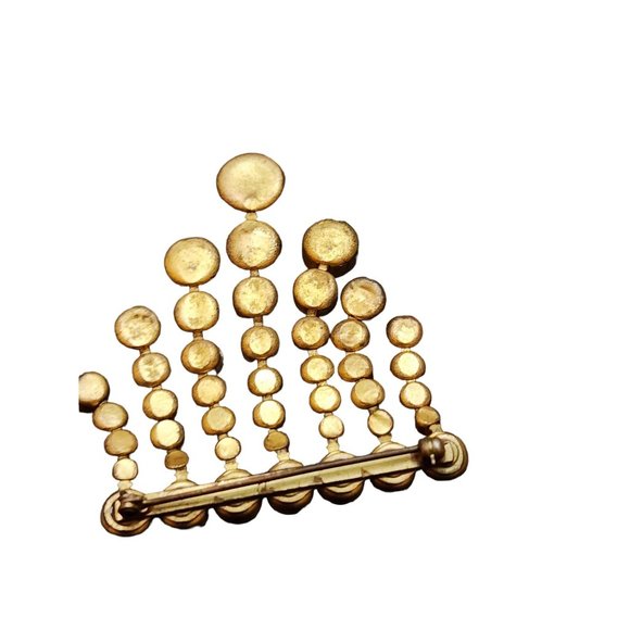 Vintage Possible Czech Two Tone Rhinestone Dangle Brooch (A1832) - Picture 3 of 4